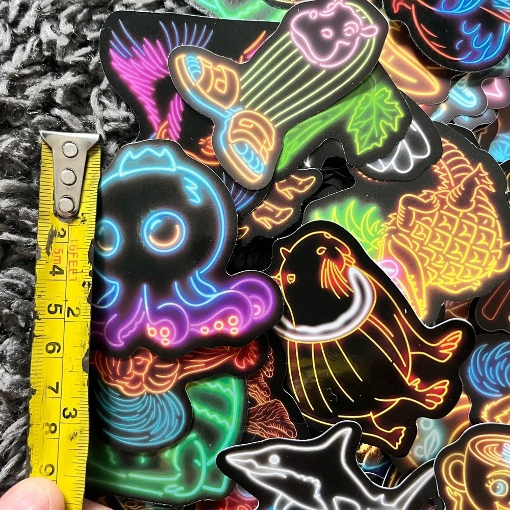 Italian Brainrot Colorful Neon Stickers 170+